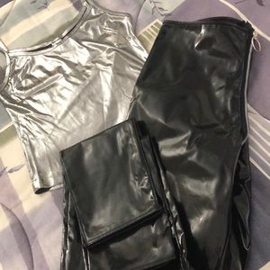 Medium zip off pants with tank top